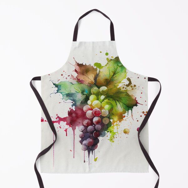 Item preview, Watercolor grapes with dripping paint ink splash designed and sold by DesArtStudio.