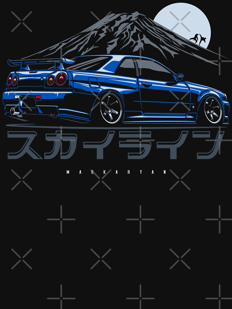 Thumbnail 7 of 7, Essential T-Shirt, Skyline GTR R34 designed and sold by OlegMarkaryan.