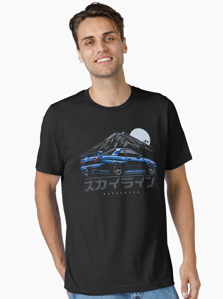 Thumbnail 1 of 7, Essential T-Shirt, Skyline GTR R34 designed and sold by OlegMarkaryan.