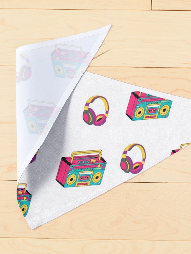 Neon Scribbles Over the Collar Dog Bandana 1980s Dog Bandana 