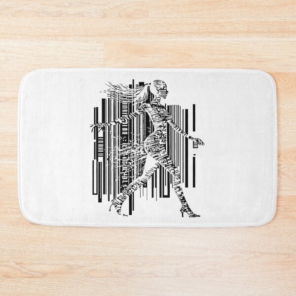 Item preview, Girl shape on bar code on black designed and sold by Orloff.