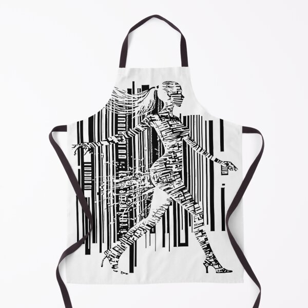 Item preview, Girl shape on bar code on black designed and sold by Orloff.