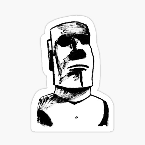 Moai Stone FACE Sticker for Sale by 9DesignArt