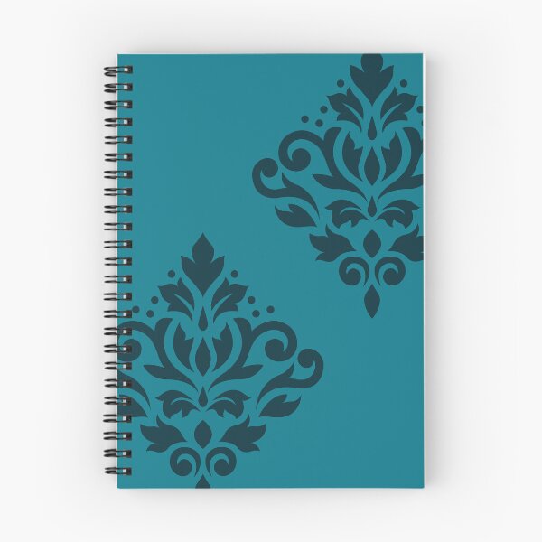 Item preview, Scroll Damask Art I Dark on Mid Teal designed and sold by NataliePaskell.