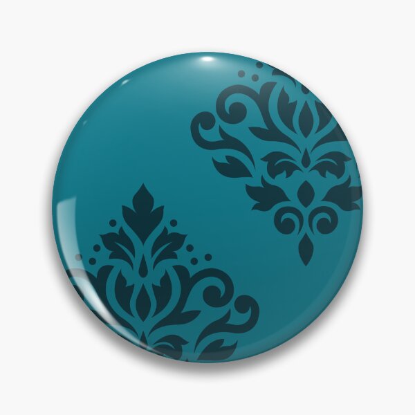 Item preview, Scroll Damask Art I Dark on Mid Teal designed and sold by NataliePaskell.