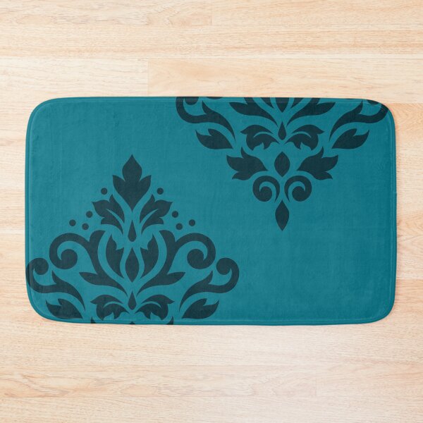Item preview, Scroll Damask Art I Dark on Mid Teal designed and sold by NataliePaskell.