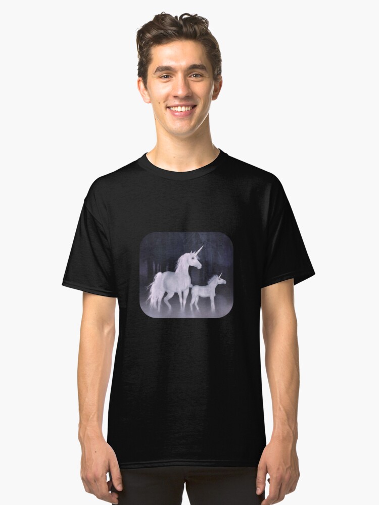 Alternate view of Unicorns in the mist Classic T-Shirt