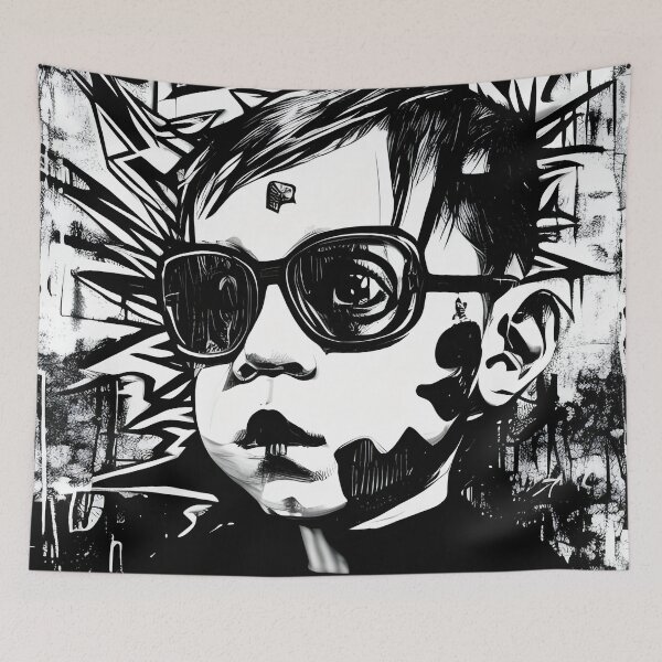 Item preview, Baby punk with glasses graffiti designed and sold by Dalive.