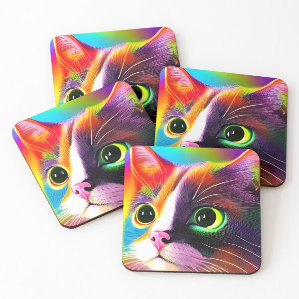 Item preview, Rainbow cute cat wallpaper designed and sold by The Love Quill.
