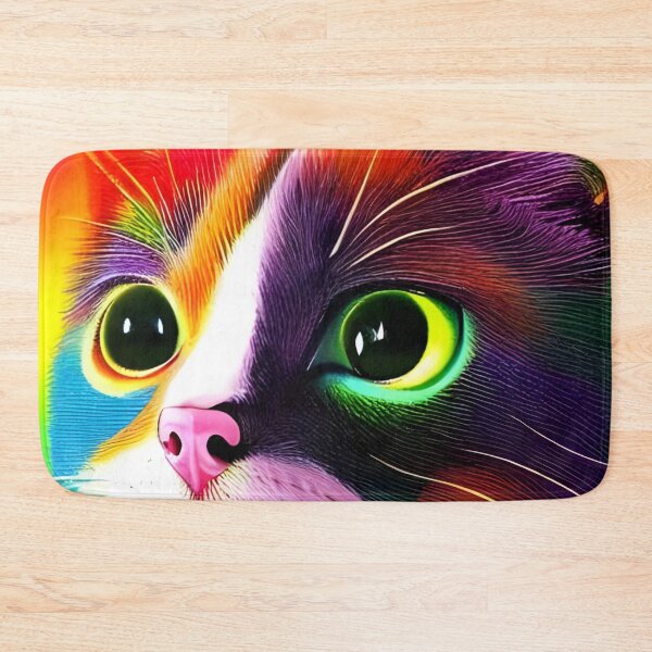 Item preview, Rainbow cute cat wallpaper designed and sold by The Love Quill.
