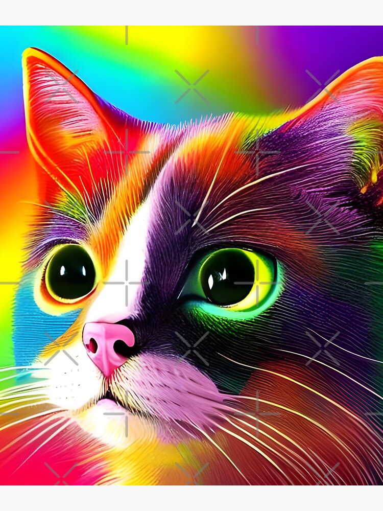 "Rainbow cute cat wallpaper" Sticker for Sale by CorneliusDesign