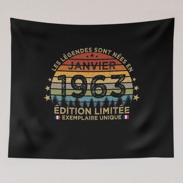 Item preview, Anniversaire 60 Ans Les Legendes Sont Nees en Janvier 1963 designed and sold by cssdru.
