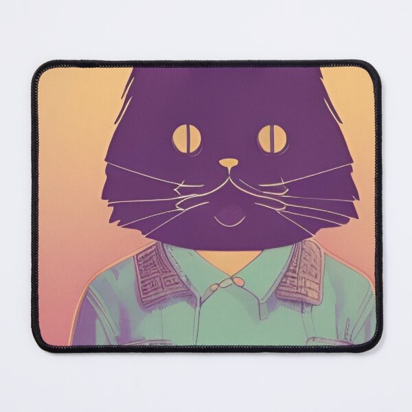 Item preview, Vintage Retro Style Hipster Anthropomorphic Black Cat Artwork designed and sold by emmtayloor.
