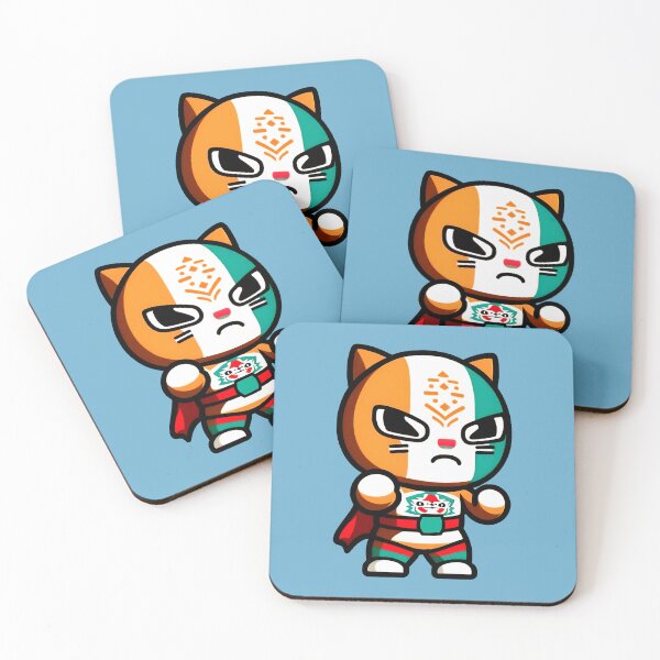 Artikelvorschau, Lucha Libre Katzen | Mexikanische Wrestling | Kawaii-Katzen | Chibi-Katzen | Anime-Katzen | Lucha Libre Katzen 055 entworfen und verkauft von Catcosm.