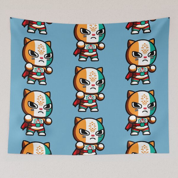 Artikelvorschau, Lucha Libre Katzen | Mexikanische Wrestling | Kawaii-Katzen | Chibi-Katzen | Anime-Katzen | Lucha Libre Katzen 055 entworfen und verkauft von Catcosm.