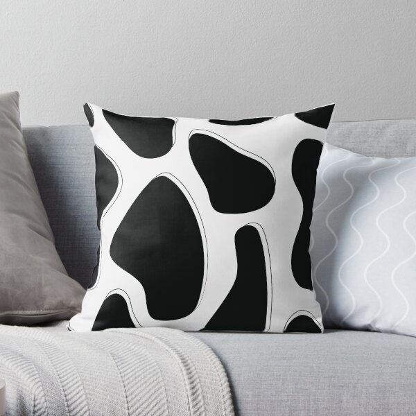 Black and white cow print online pillows