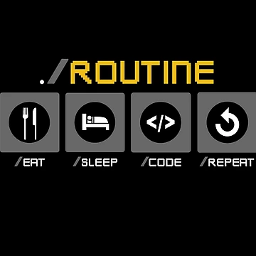 Artwork thumbnail, Software Developers Routine Eat Sleep Code Repeat by FineArc
