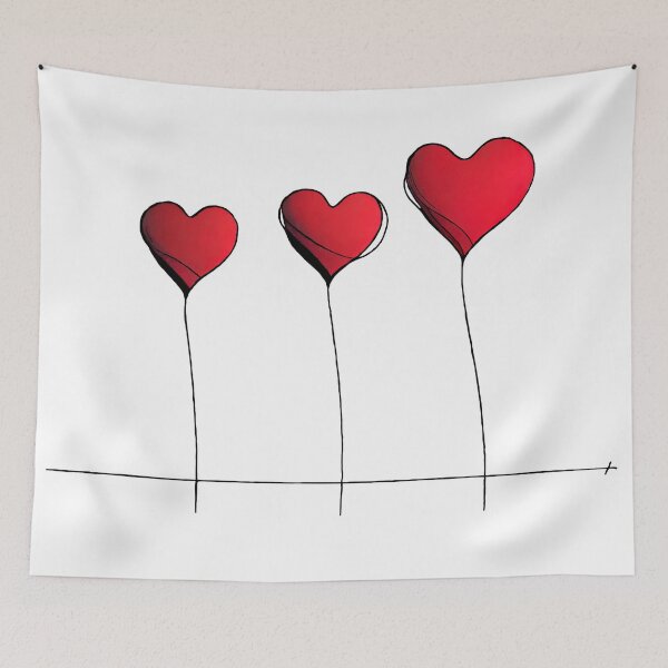 Item preview, Valentines Day 3 Red Balloons Hearts designed and sold by Fitbys.