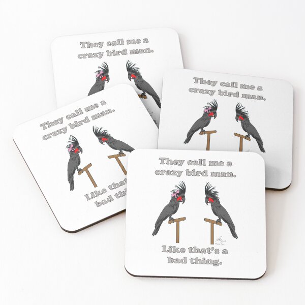Item preview, Crazy Bird Man with Palm Cockatoos designed and sold by Laughing Parrot Studio.