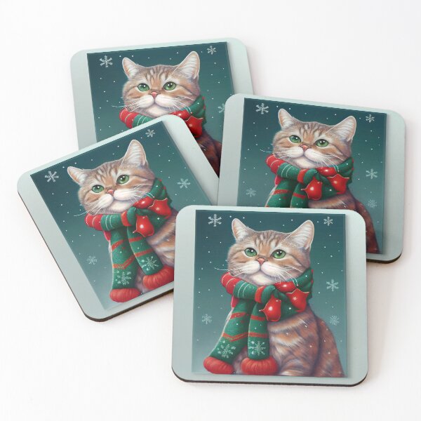 Item preview, A cat wearing a Christmas scarf designed and sold by Ahmed farouk.