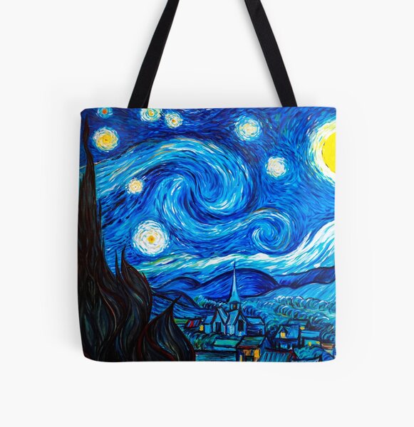Van Gogh Starry Night Tote Bag funny Tote Bagaesthetic Tote 