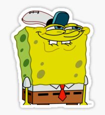Grinning Spongebob - Funny Spongebob Meme Shirt Sticker