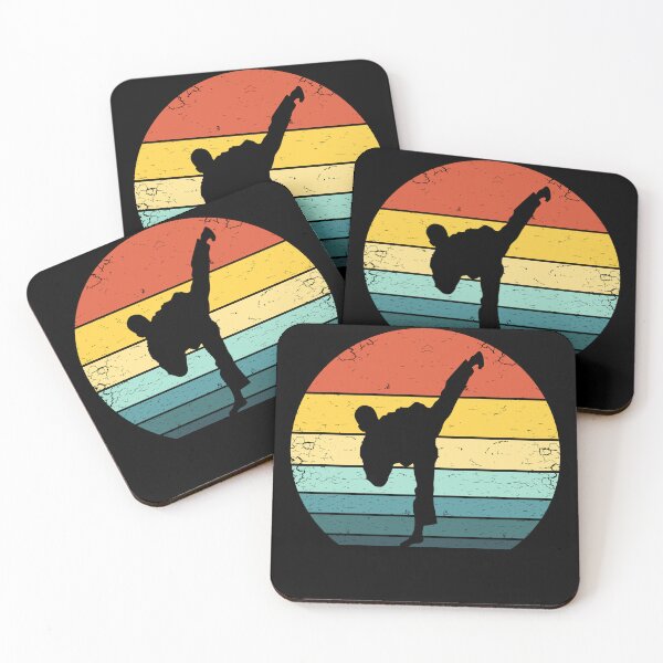 Item preview, Vintage Karateka Silhouette on a Retro Sunset designed and sold by KleverOlivier.