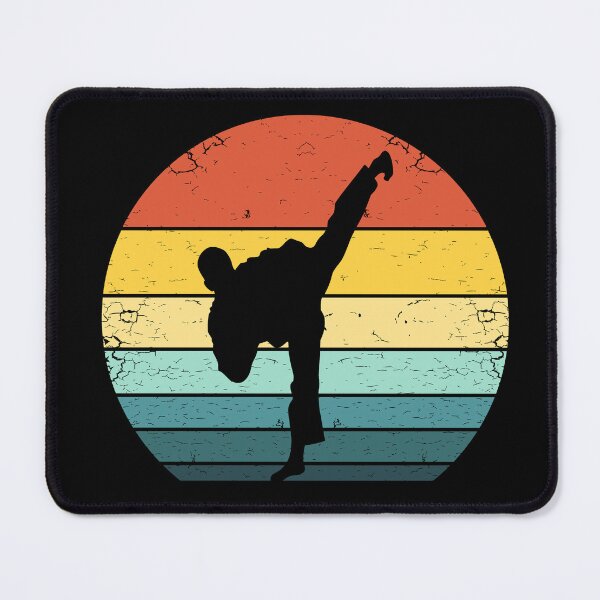 Item preview, Silueta de karateka vintage en un atardecer retro designed and sold by KleverOlivier.