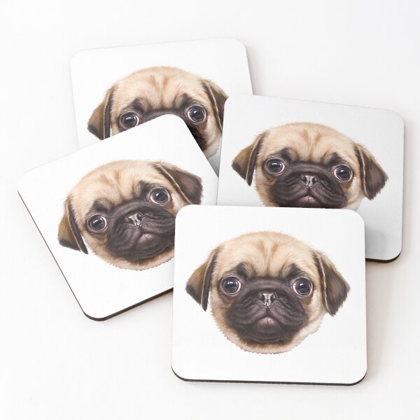 Item preview, PUG dog head designed and sold by PIXEL POP DESIGNS - Beyond the Norm!.