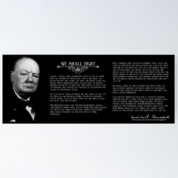 Artikel-Vorschau von WIR KÄMPFEN Rede - Premierminister Winston Churchill 1940, designt und verkauft von Daniel Hagerman.