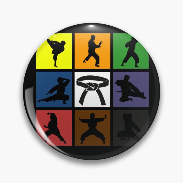Artikelvorschau, Karateka-Silhouetten in Pop-Art-Karate-Gürtelfarben entworfen und verkauft von KleverOlivier.