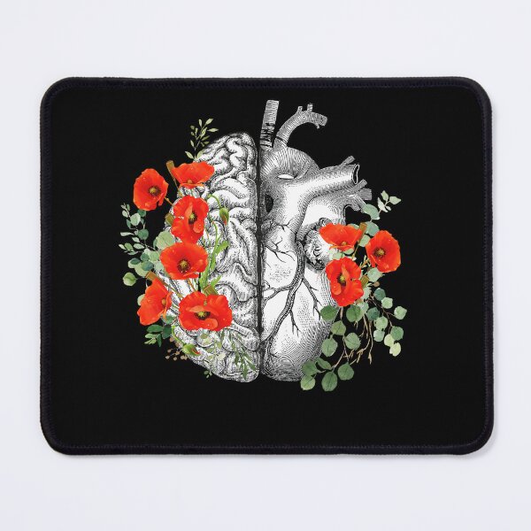 Item preview, Right balance between head and heart, red poppies, watercolor style poppies designed and sold by Collagedream.
