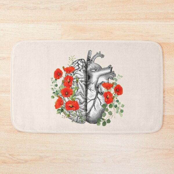 Item preview, Right balance between head and heart, red poppies, watercolor style poppies designed and sold by Collagedream.