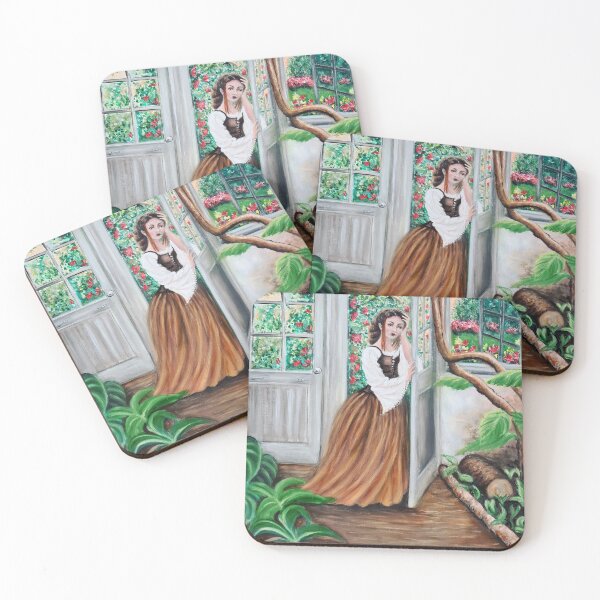 Item preview, Distraught girl enters the Orangery. Oil painting designed and sold by OilPaintsHatts.