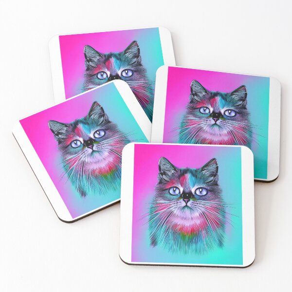 Item preview, Rainbow cute cat artwork designed and sold by The Love Quill.