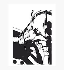 Evangelion Unit-01 Black and White Photographic Print