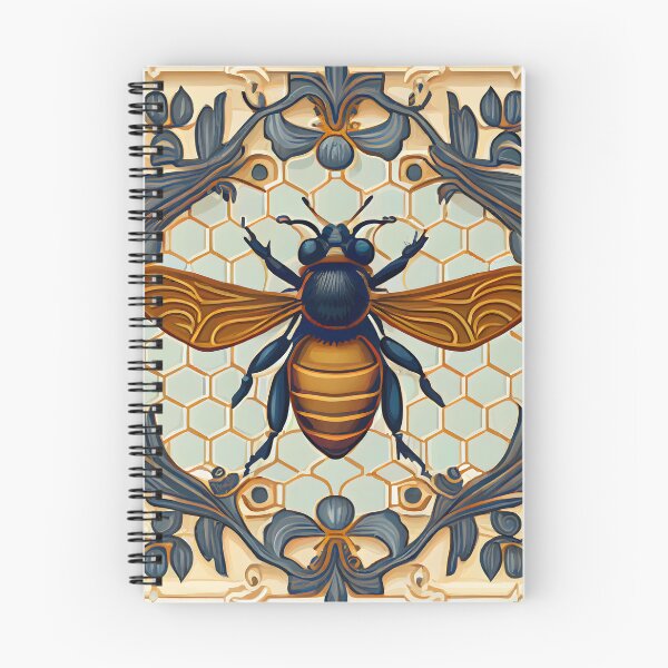 Item preview, Bee Tile Pattern Victorian Style Blues and Golds designed and sold by ClairesPatterns.