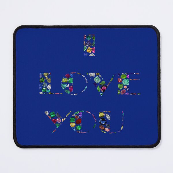 Item preview, I Love You Colorful Gemstones and Diamonds designed and sold by DigitalGemArt.
