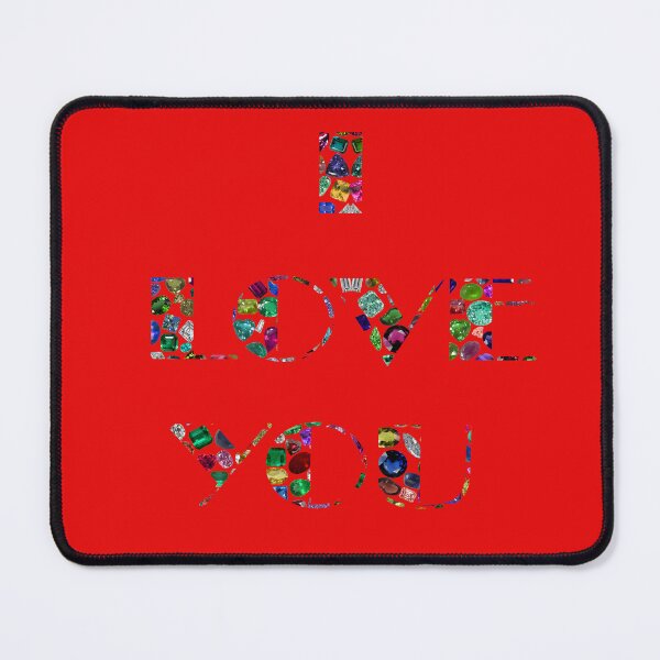 Item preview, I Love You written with Gemstones and Diamonds designed and sold by DigitalGemArt.