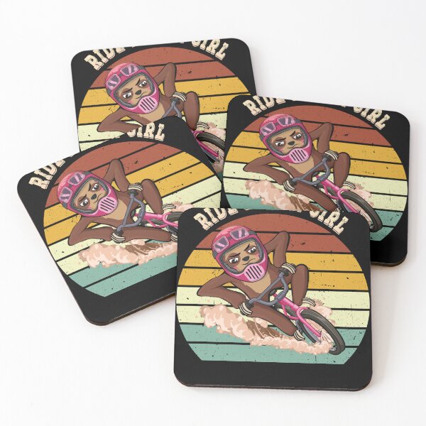 Item preview, Ride like a girl BMX sloth on bicycle  designed and sold by TipTopTapo.