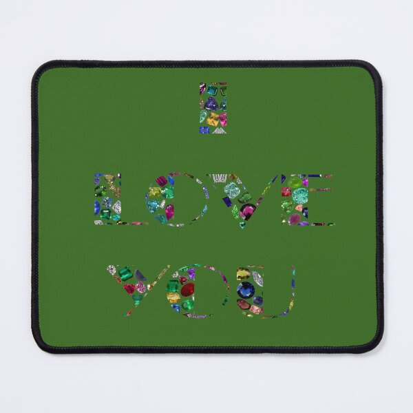 Item preview, I Love You written with Gemstones and Diamonds designed and sold by DigitalGemArt.