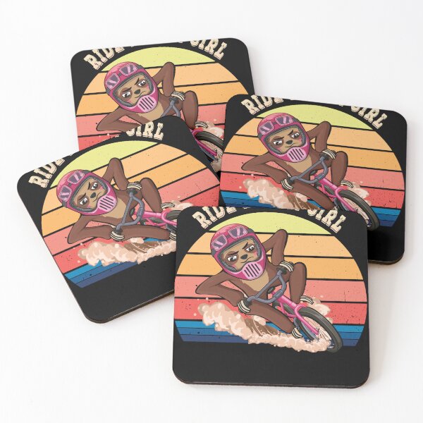 Item preview, Ride like a girl BMX sloth on bicycle  designed and sold by TipTopTapo.