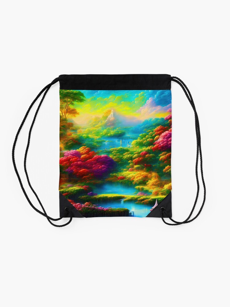 Thumbnail 2 of 3, Drawstring Bag, Abstract Art | Deep Style abstraction designed and sold by blackhalt.