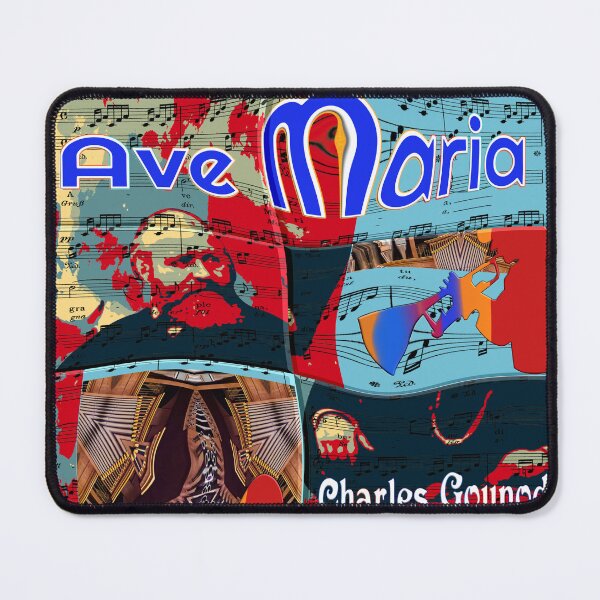 Item preview, ATTRACTIVE PORTRAIT OF CHARLES GOUNOD - MUSICIAN COMPOSER - VIRTUAL CONCERT ORGAN TRUMPET DUO - FUNNY MUSIC SCORE AVE MARIA PATCHWORK PATTERN - GREAT GIFT FOR ORGANISTS AND TRUMPETERS designed and sold by Ralek.