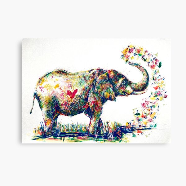 Colorful Elephant Canvas Prints for Sale