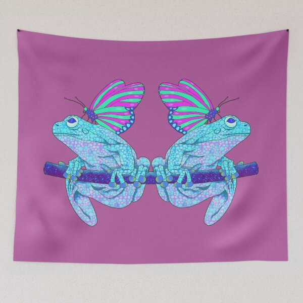 Item preview, Fantasy Blue Frog Spirit Animal with Butterfly designed and sold by LaRoach Digital Arts.