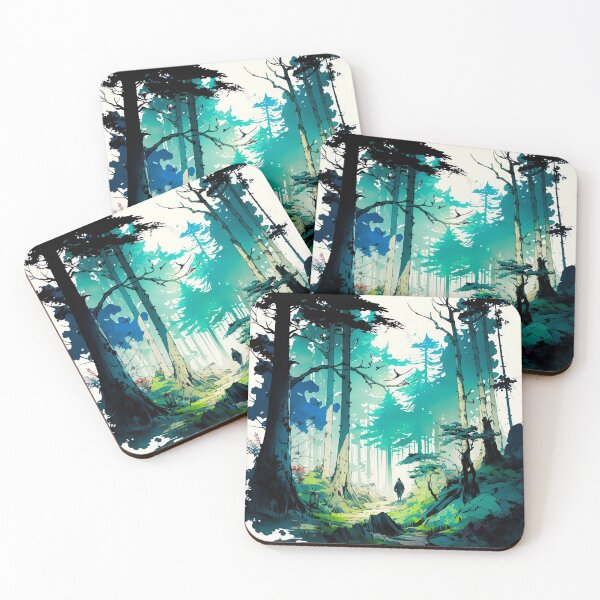 Item preview, Trekking the Unfamiliar, Lone Adventurer on Forest Path designed and sold by Electric-Llama.