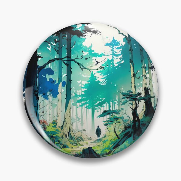 Item preview, Trekking the Unfamiliar, Lone Adventurer on Forest Path designed and sold by Electric-Llama.