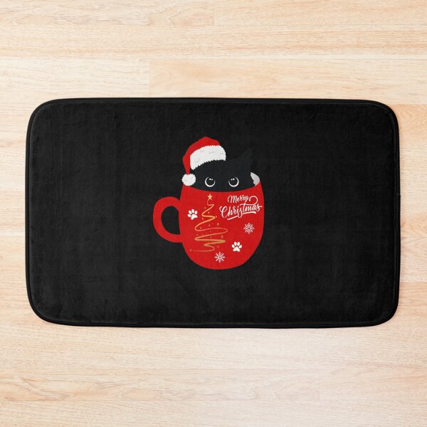 Item preview, Santa Black Cat Tangled Up In Christmas Tree Lights Holiday designed and sold by koki4you.
