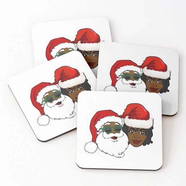 Item preview, black happy holidays african american santa mrs  designed and sold by BORHIM-ART.